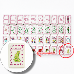 Juego de Mahjong Plegable Moderno al por Mayor, Fichas Acrílicas Verdes de 4 Capas de 1.42 Pulgadas, 160 Piezas, Tema Grinch de Feliz Navidad, OEM Personalizado - Product Image 5