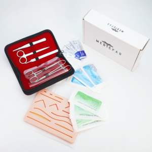 Kit Portátil de Instrumentos Cirúrgicos para Prática de Sutura com Pele Sintética para Treinamento de Enfermagem - Product Image 1