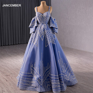 Robe de soirée de luxe en cristal de Dubaï, style A-line, pour bal de promo, robes de cérémonie arabes, Rsm231076 - Product Image 1