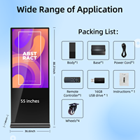 Reproductor de Video LCD Publicitario MWE de 55 Pulgadas de Pie, Tótem Táctil Android para Interiores, Señalización y Pantalla Digital