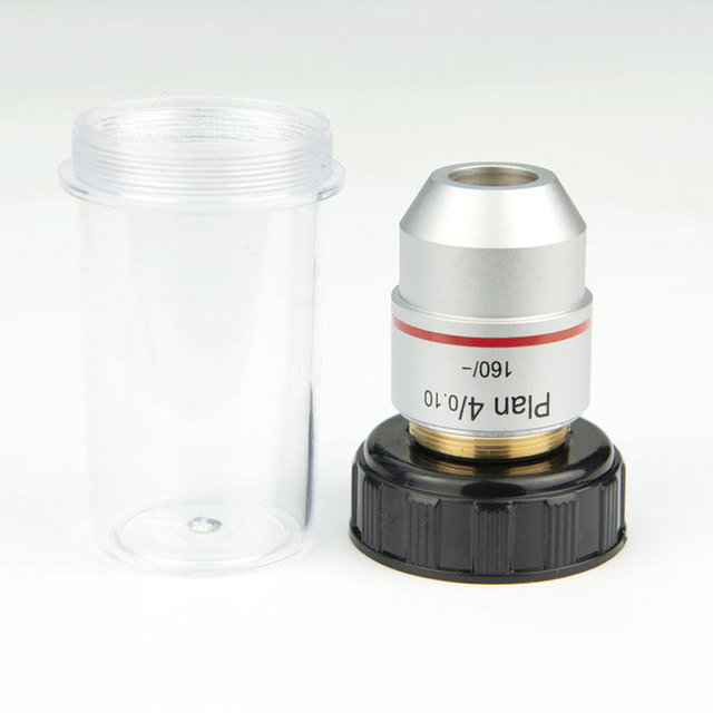Biological Microscope Plan Achromatic Objective Lens 195mm Universal ACH Objective 4x 10x 20x 40x 60x 100x