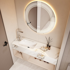 Ensemble de meuble-lavabo de salle de bain moderne européen avec <span class=keywords><strong>miroir</strong></span>, couleur noire moderne, meuble-lavabo mural avec <span class=keywords><strong>miroir</strong></span> - Product Image 3