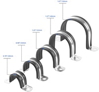 Support de fixation rigide en acier inoxydable renforcé de 3/4 pouce avec 2 trous, pince de câble en U, support de fixation pour tuyaux isolés, diverses applications
