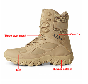 सोइस काले आरामदायक टिकाऊ ऑक्सफोर्ड कपड़े वाटरप्रूफ हल्के विरोधी पर्ची चार सीज़न पुरुषों की लंबी पैदल पैदल यात्रा सामरिक जूते - Product Image 3