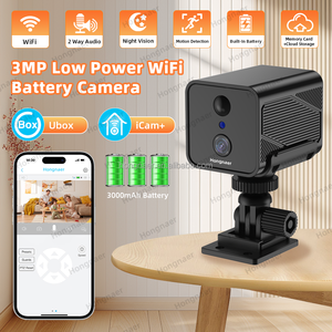 Hongnaer Kamera CCTV cerdas, kamera keamanan IP ICam + Home Ubox bertenaga baterai tanpa kabel WiFi penglihatan malam dalam ruangan WiFi