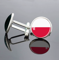 Boutons de manchette ronds en alliage de zinc durable du Luxembourg, motif drapeau national, accessoire vestimentaire formel