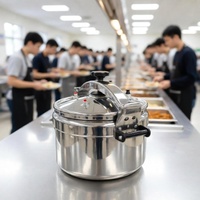 Casserole à pression en aluminium de haute qualité 15L 19L 26L avec poignée courte, ustensile de cuisine en aluminium pour cuisinière à gaz et à induction, pour usage domestique