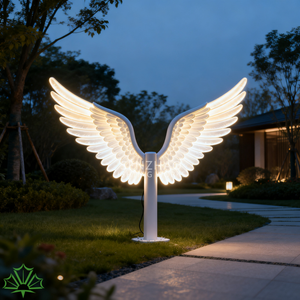 Senzhao Customizable Outdoor LED Art Sculpture Large Illuminated Angel Wings Photo Prop <b>Light</b> for Public <b>Spaces</b> - Product Image 4