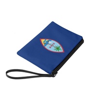Dompet Koin Kanvas Poliester Warna Campuran Cetak Digital Fashion Bendera Nasional Guam Dompet Uang Receh Mini Portabel dengan Ritsleting