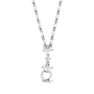 Collier empilable classique et éco-responsable en cuivre avec zircone cubique et diamants baguette pour femme, style polyvalent - Product Image 1