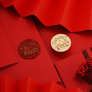 Timbro per Ceralacca Serie Capodanno con Dio della Ricchezza e Anno del Drago - Product Image 3