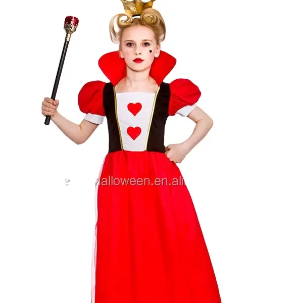 Child queen of hearts outfit fancy dress <span class=keywords><strong>costume</strong></span> alice nel paese delle meraviglie ragazze
