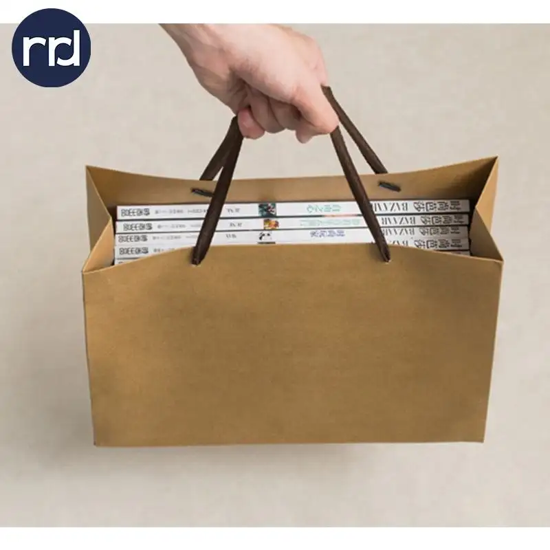卸売カスタマイズクラフト紙キャリーバッグリサイクル可能なホワイトクラフト紙コーヒーバッグ
