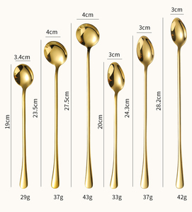 Cuillère à mélanger en acier inoxydable poli miroir de 28 cm, cuillère à <span class=keywords><strong>glace</strong></span> pour cadeaux d'affaires, cuillères à dessert pour sundae, <span class=keywords><strong>latte</strong></span>, <span class=keywords><strong>macchiato</strong></span> - Product Image 4