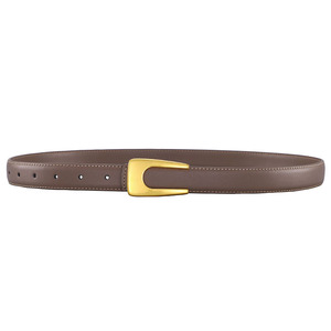 Nuevo cinturón de cuero superior para mujer, cinturón de lujo con doble botón en C, cinturón de vestir para mujer - Product Image 2