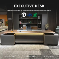 Bureau de direction de luxe sur mesure, grand bureau de PDG, mobilier de bureau commercial
