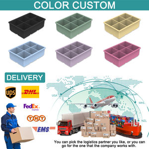 Benutzerdefinierte Form Logo Antihaft-Whiskey Silikon-Eiswürfelform Eiskugelform mit Deckel Eiswürfelform - Product Image 5