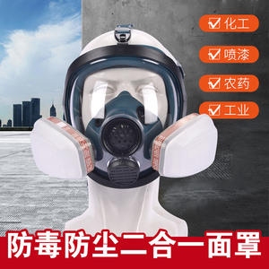 Respirador de cara completa Pinjie de silicona reutilizable con filtro de vapor orgánico, máscara de protección química para pintura industrial en aerosol - Product Image 3