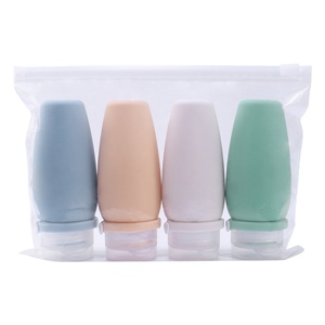 Kit de Viaje 4 en 1, Portátil, con Envases de Silicona Reutilizables para Champú, Loción y Líquidos, con Bolsa - Product Image 2
