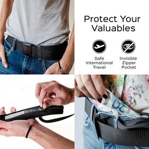 Cartera antirrobo, <span class=keywords><strong>cinturón</strong></span> de dinero <span class=keywords><strong>con</strong></span> hebilla no metálica, <span class=keywords><strong>cinturón</strong></span> de seguridad de viaje para hombres <span class=keywords><strong>con</strong></span> <span class=keywords><strong>bolsillo</strong></span> <span class=keywords><strong>oculto</strong></span> para compartimento de dinero - Product Image 2