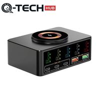 140w Gan 6 in 1 Pengisi Daya Nirkabel untuk Laptop dan Smartphone, Mendukung Pd 100w dan Qc 3.0.