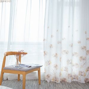 Rideau en voile transparent personnalisé avec impression florale, rideaux transparents imprimés pour le salon - Product Image 5
