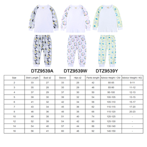 Ensemble de pyjamas pour enfants personnalisés, sublimation vierge, garçons, filles, tout-petits, pyjamas en polyester, pyjamas pour enfants, ensembles en gros - Product Image 2