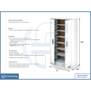 Zapatero de Roble Canadiense de 2 Puertas, 108x55x36cm, Mueble Moderno y Portátil para Sala de Estar, Uso Doméstico - Product Image 3
