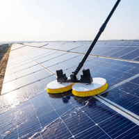 Kit de perche télescopique pour panneaux solaires de toit, ensemble de brosses de nettoyage pour fenêtres hautes