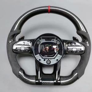Volant de voiture en fibre de carbone personnalisé pour Mercedes Benz <span class=keywords><strong>AMG</strong></span> W222 W207 W212 W204 W205 W167 W213 C43 GLC63 Accessoires en daim - Product Image 1