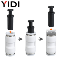 Raccord pneumatique à poussoir rapide YIDI série PP, en plastique noir, à tige droite, bouchon de tuyau, 4 6 8 10 12 mm