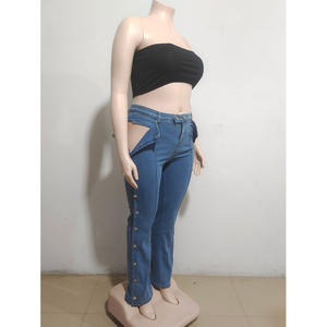 Nuovi Jeans a vita alta alla moda Street <span class=keywords><strong>pantaloni</strong></span> Casual a <span class=keywords><strong>doppio</strong></span> <span class=keywords><strong>bottone</strong></span> chiusi - Product Image 5