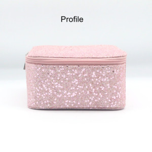 <span class=keywords><strong>Beauty</strong></span> <span class=keywords><strong>Case</strong></span> Rosa Glitterato con Specchio, Regalo per Spose, Borsa Organizer per Trucchi, Grande Capacità, Borse Cosmetiche da Viaggio per Donne - Product Image 3