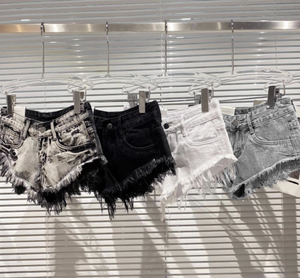 Peeqi nuovi Shorts Shorts <span class=keywords><strong>Jeans</strong></span> Sexy alla moda Denim con frange a <span class=keywords><strong>vita</strong></span> <span class=keywords><strong>bassa</strong></span> Denim Minishorts <span class=keywords><strong>Jeans</strong></span> Sexy da donna - Product Image 1