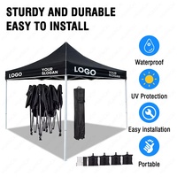 Carpa Plegable Personalizable de Tela Oxford Amarilla de 3x3m, Impermeable, para Publicidad, Eventos, Resistente y Duradera