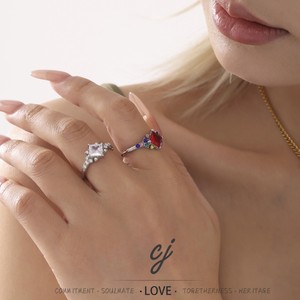 Carline Fashion Stainless Steel Square <strong>Gems</strong> Cubic Zirconia Pink Zircon Ring 18k Gold Finger Rings Colorful <strong>Jewelry</strong> for Women - Product Image 5