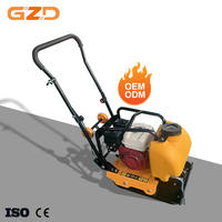 Compacteur à plaque vibrante GZD C90T, moteur essence 5,5 CV, machine compacteuse de sol, de sable et d'asphalte à conducteur marchant