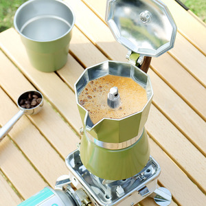 Cafetière espresso personnalisée à poignée en <span class=keywords><strong>grain</strong></span> de bois de style italien, cafetière à moka en aluminium - Product Image 3