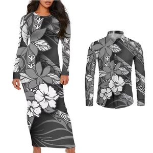 Polynesian Tribal vài bộ trang phục Bộ samoan puletasi cộng với kích thước tatau Dresses người đàn ông của áo sơ mi phù hợp với quần áo cho các cặp vợ chồng - Product Image 1