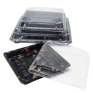 HYX-81211 PET Jetable <span class=keywords><strong>Sushi</strong></span> & Sandwich Plateau Contenants À Emporter Boîte Alimentaire avec Couvercle Logo Personnalisé - Product Image 3