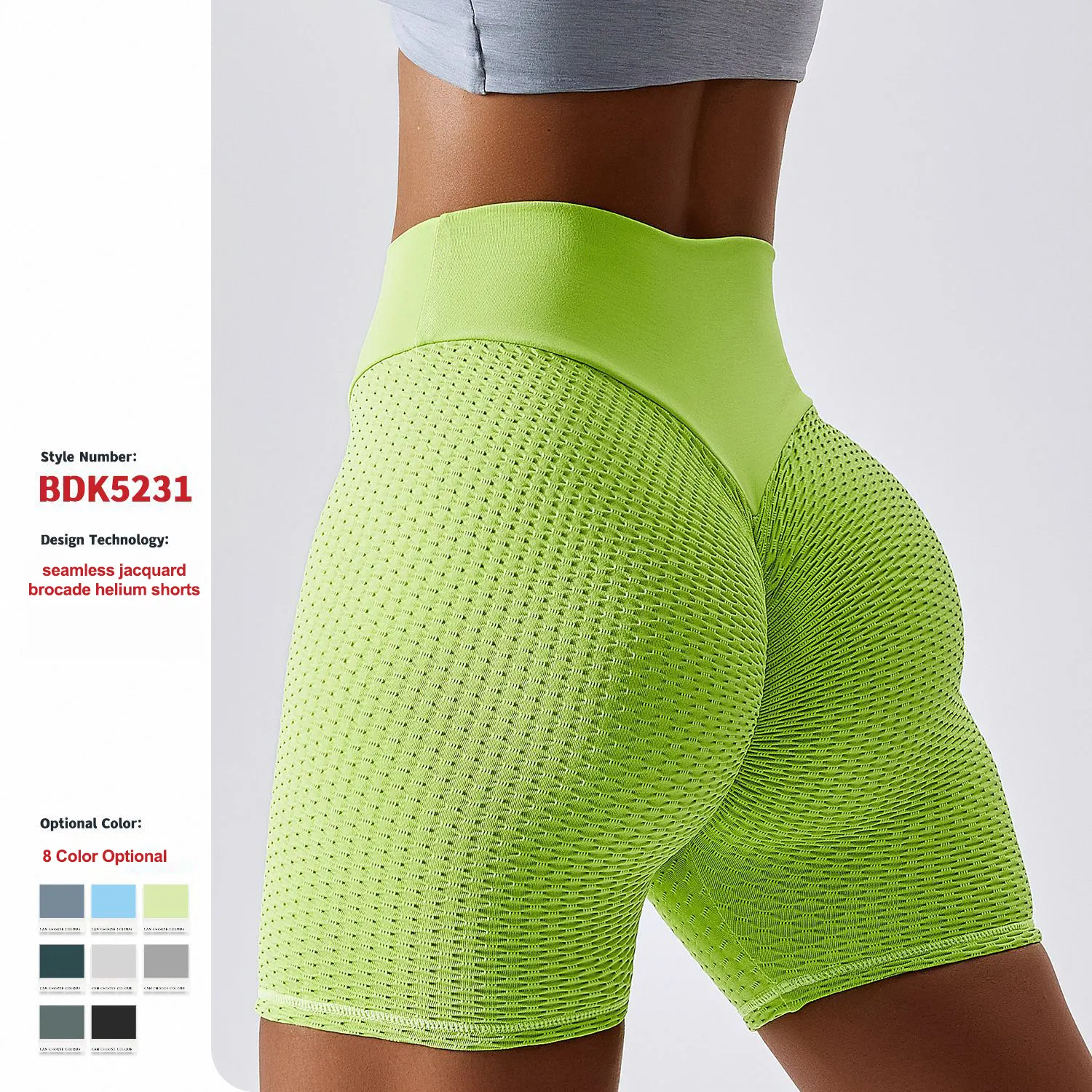Breathable High Waist Sport Short Seamless Bubble Honeycomb Workout Pants Running Shorts Yoga Shorts Women