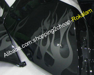 Kit de carénage de moto ABS, ensemble de carrosserie noir, flamme blanche, pour BMW K1200S <span class=keywords><strong>K</strong></span> 1200 S 2005 2006 2007 2008 K1200 S - Product Image 2