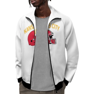 Fútbol americano Kansas City Team Winter Zip-up Chaquetas <span class=keywords><strong>de</strong></span> hombre casuales simples y elegantes Chaqueta <span class=keywords><strong>de</strong></span> rugby - Product Image 1
