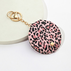 Llavero de Cuero PU con Estampado de Leopardo y Cierre de Langosta, Espejo, Estilo Lindo, Impresión Tipográfica, Regalo Promocional de Año Nuevo para Chicas - Product Image 4
