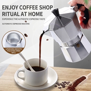 Cafetera Moka Icónica LIHONG para Estufa, Olla Italiana para Café Mocha, Cafetera Moka Manual de Aluminio de 1-6 Tazas - Product Image 2