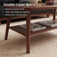Table basse moderne en bois massif avec 2 tiroirs - Durable, écologique, facile à nettoyer, meubles de salon pour chambre à coucher, salles à manger