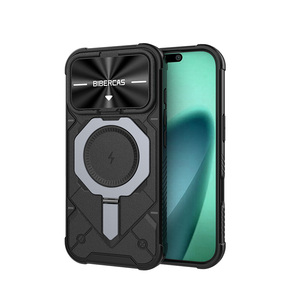 Funda de Teléfono de Lujo con Logotipo Personalizado, Resistente a Impactos, con Carga Inalámbrica, Anillo Metálico Duradero y Protector de Lente para <span class=keywords><strong>iPhone</strong></span> 17 - Product Image 1
