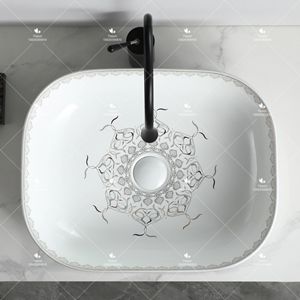 Lavabo en <span class=keywords><strong>céramique</strong></span> à poser sur plan de travail, forme carrée, prix de gros de Chaozhou, bonne qualité, pour salle de bain - Product Image 6