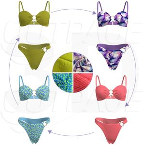 Traje de Baño de Una Pieza con Logotipo Personalizado en 3D, Bikini de Cintura Alta con Hebilla Metálica para Mujer - Product Image 5