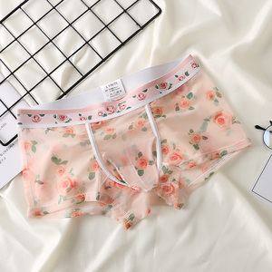 Boxer da Uomo in Rete Trasparente con Stampa Floreale, Tasca a U, Traspiranti e Sottili, Intimo Trasparente per Ragazzi - Product Image 5
